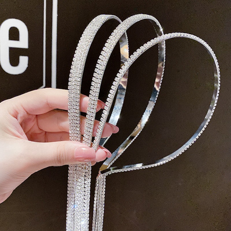 Fringed rhinestone headband fake earrings, exquisite back-hanging headband, super fairy-like high-end style hair tie, princess hairpin headwear full figure
