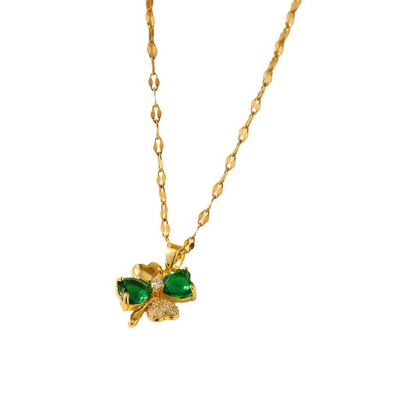 Wholesale of fashionable and high-end women's accessories with zircon series pendants, personalized titanium steel necklaces, and light luxury style niche accessories Item Picture