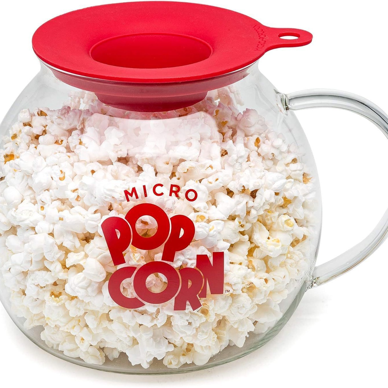 Household microwave Micro-Pop popcorn pot 1.5-liter, borosilicate glass with silicone lid, free of bisphenol A Specification drawing