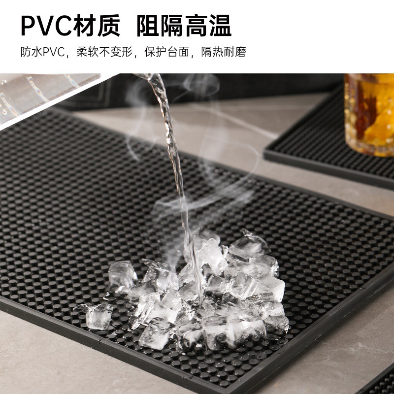 Draining mat, bar mat, table mat, water filter mat, anti-slip mat for bars, wine glass mat, engraved rubber mat, rectangular bar mat Application Scenario