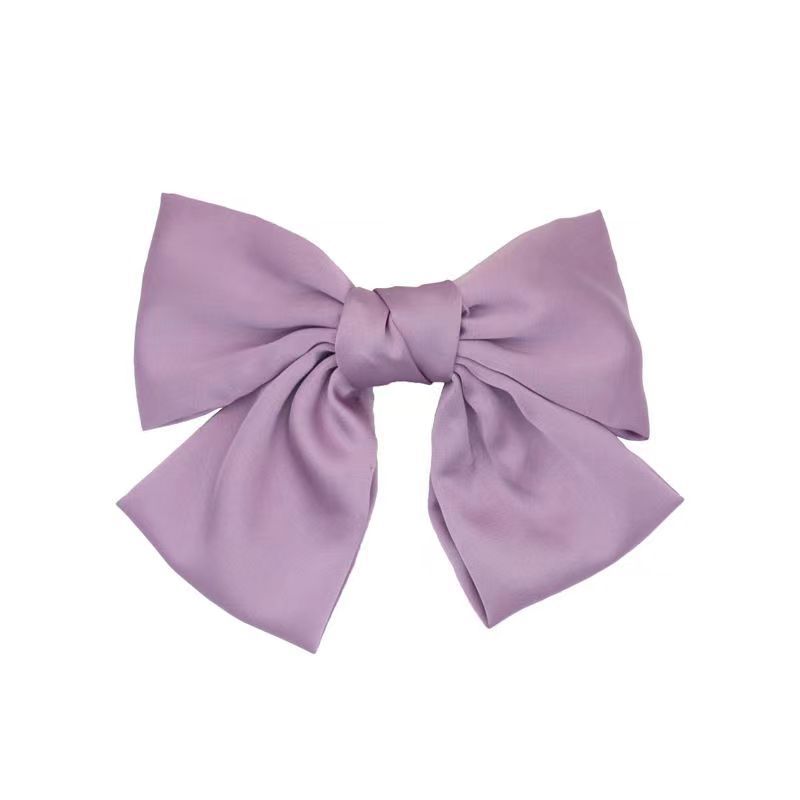 French Chic retro satin large bow hair clip, top clip, back clip, Japanese and Korean Internet celebrity hair clip, hair accessory for women Item Picture