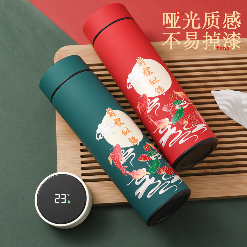 National Trend Smart 304 stainless steel insulated cup gift box, customizable tea-water separation cup, business gift, straight cup Application Scenario