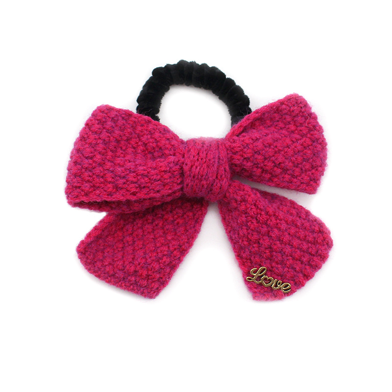 Early autumn new pearl wool bow hair tie, sweet girl's large intestine hair band, hair tie, hair band, hair accessory Item Picture