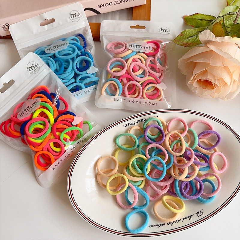 Korean children's hair bands, simple and highly elastic towel bands, hair ties that won't hurt babies' hair, hair ties, hair bands and hair accessories details Picture