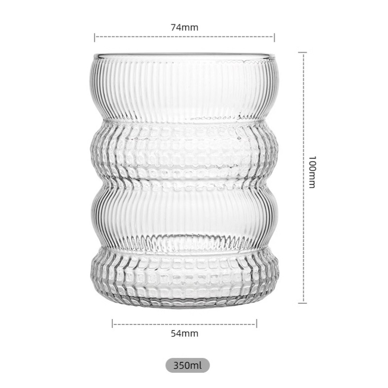 Creative glass cups, high borosilicate large-capacity juice green tea cups, home cute caterpillar whisky glass cups details Picture