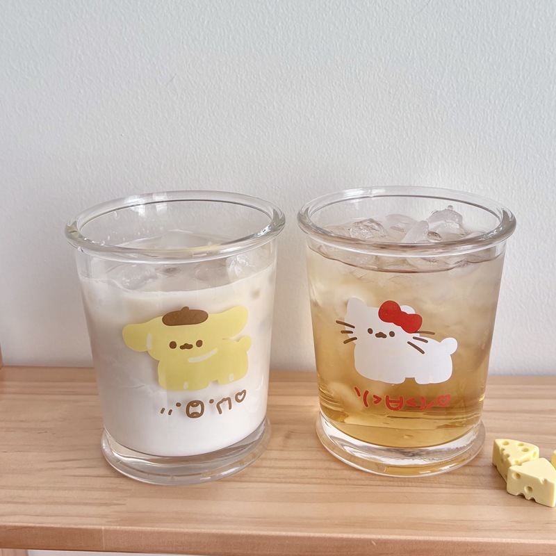 Homemade Instagram girls' high-appearation-level glass cups, cold brew coffee cups, couple water cups, best friend breakfast cups, milk cups full figure