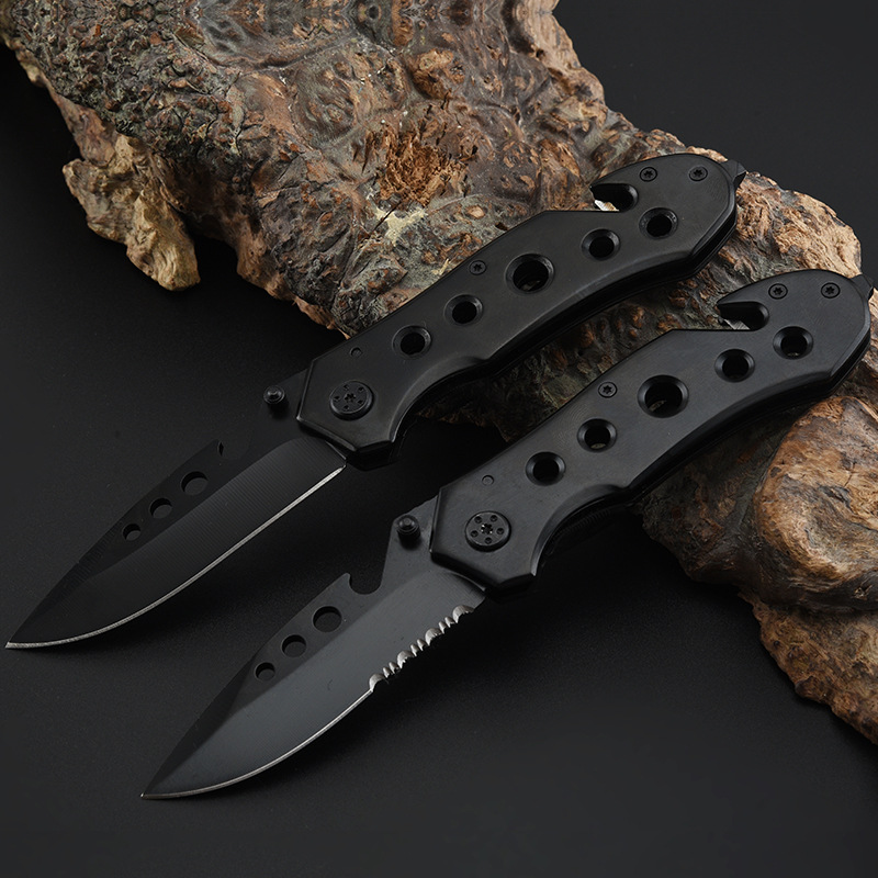 Factory direct sales of all-steel folding knives, multi-functional camping tactical knives, survival knives, outdoor knives, knife-cutting portable fruit knives details Picture
