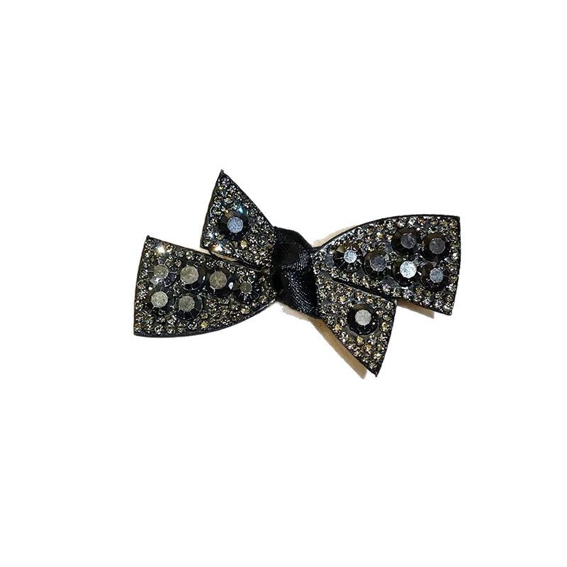 Korean bow water diamond hair clips, bangs side clips, high-end and elegant style, duckbill bb clips, back of the head small hair clips Item Picture
