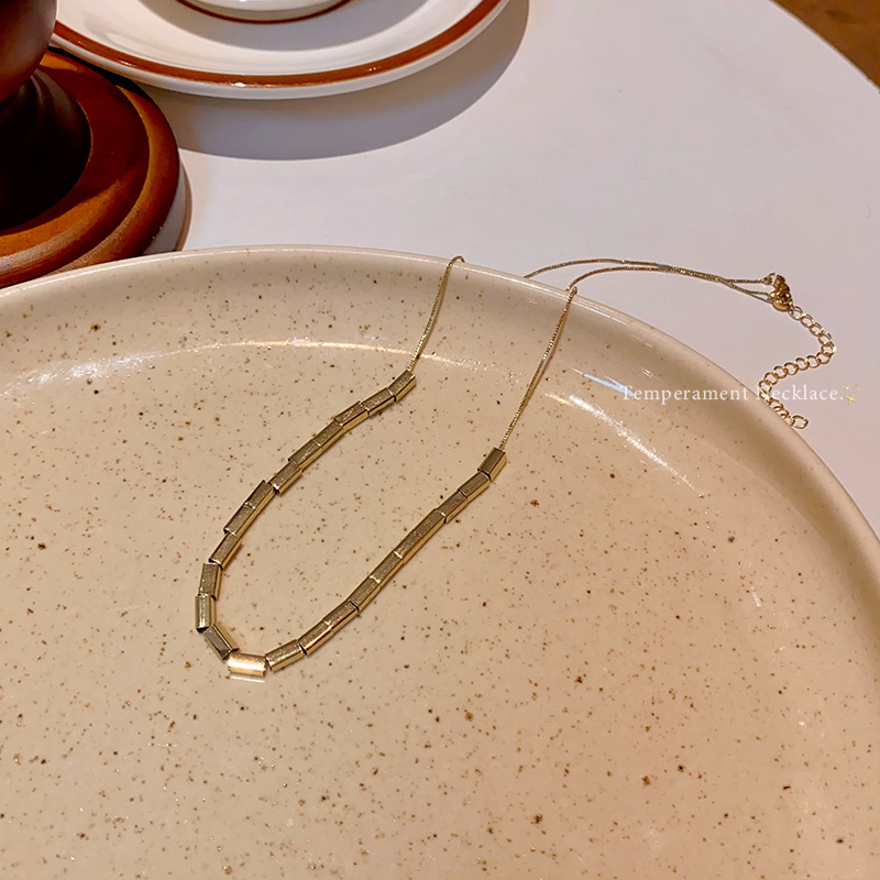 European and American small square necklace for women, light luxury and versatile, the same style as the Internet celebrity collarbone chain, super ethereal charm, best-selling necklace wholesale Application Scenario
