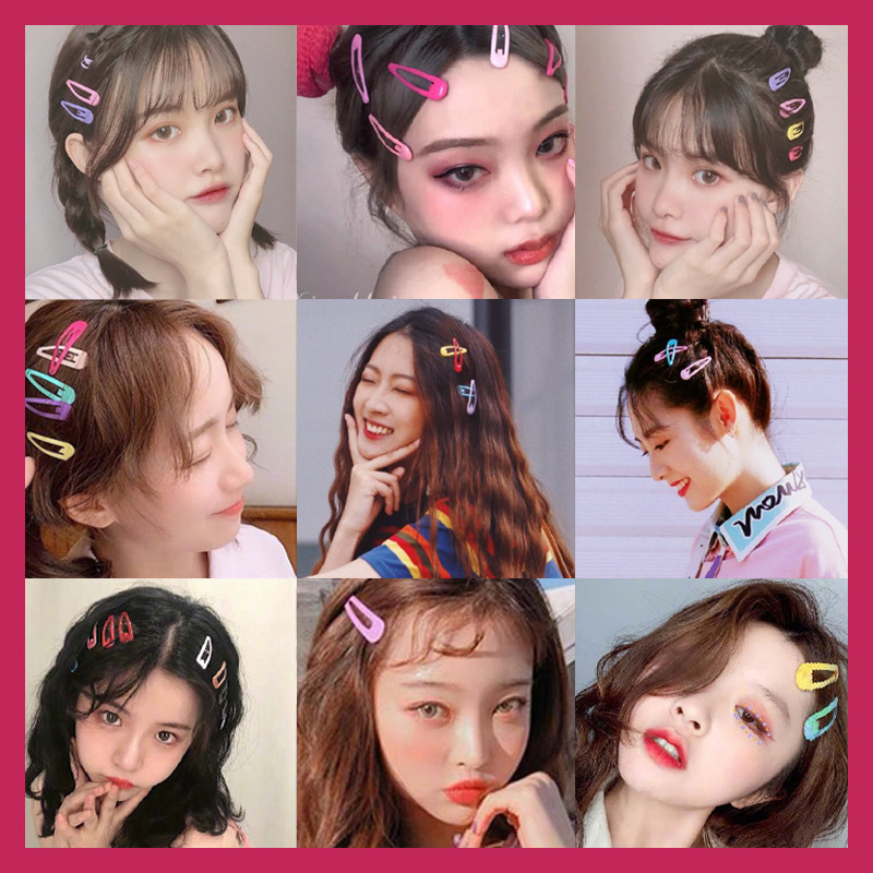 Candy-colored oil drip bb clip, children's hair clip, cute girl side bangs clip, popular one-line clip hair clip, hair accessory for girls details Picture