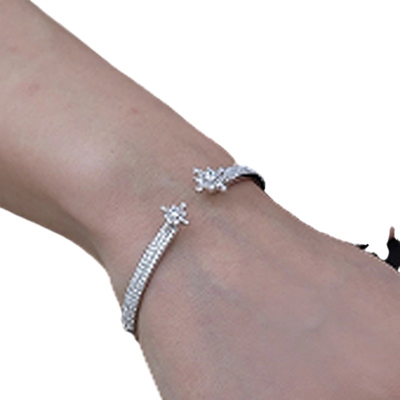 Niche design, ins cool and cool style, starlight zircon bracelet for women, light luxury, full diamond, high-end ring bracelet set Item Picture