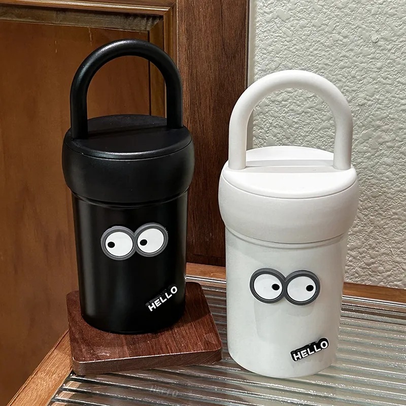A simple, niche and high-end direct drinking cup for female students, 2024 new model water cup, high appearance level, 316 stainless steel insulated cup, ins Specification drawing