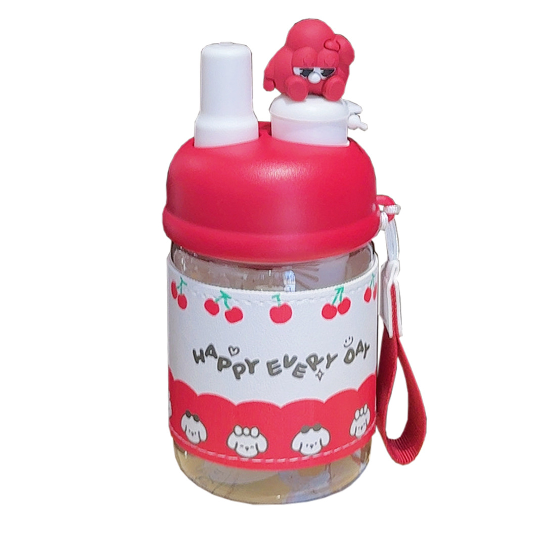 The new high-appeal straw cup cartoon comes with a tea strainer, plastic cup, exquisite gift cup, plush leather case and water cup Item Picture