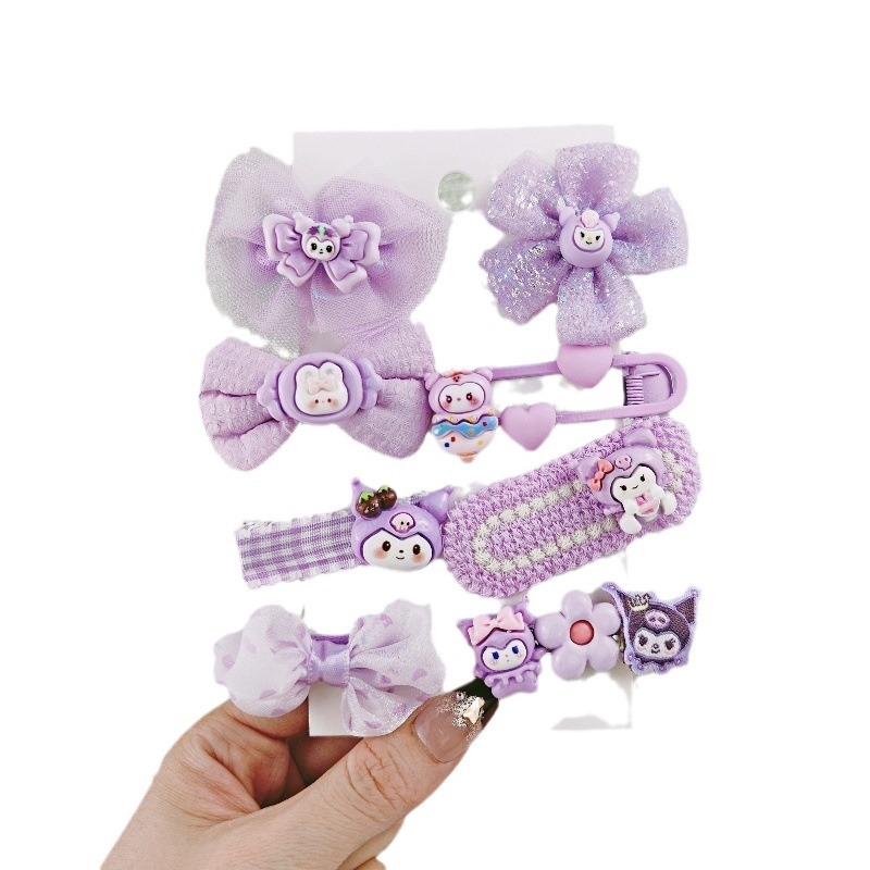Kulomi's new hair clips are cute cartoon lace bow hair clips and hair accessories that won't damage bangs or break hair Item Picture