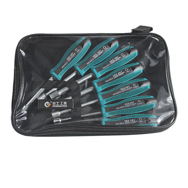 Wholesale of hexagon socket screwdriver sets, 6-angle socket screwdriver screwdrivers, 3-14mm hexagon socket wrenches Item Picture