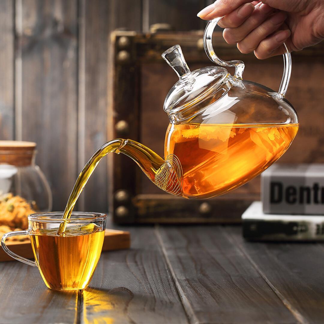 Wholesale high borosilicate glass teapots for foreign trade, household large-capacity transparent boiling teapots, flower teapots, glass teapots Specification drawing