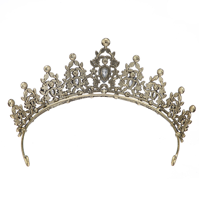 Cross-border fashion crystal crown wedding headwear, bride's crown headband, children's birthday performance stage play headband details Picture