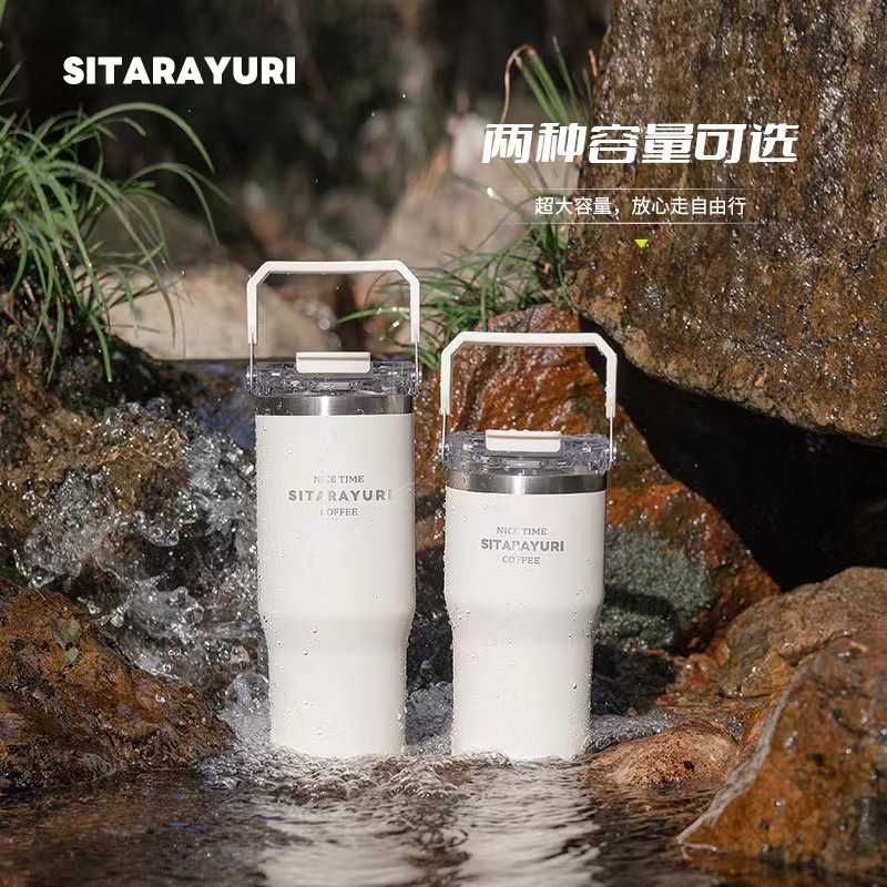 The SITARAYURI double-drinking portable large-capacity stainless steel insulated cup keeps you warm and cold details Picture
