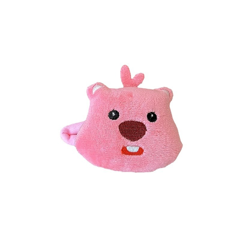 New Loopy Little Beaver bb clip, cartoon plush grab clip, pink girlish heart hair tie clip, women's hair band Item Picture