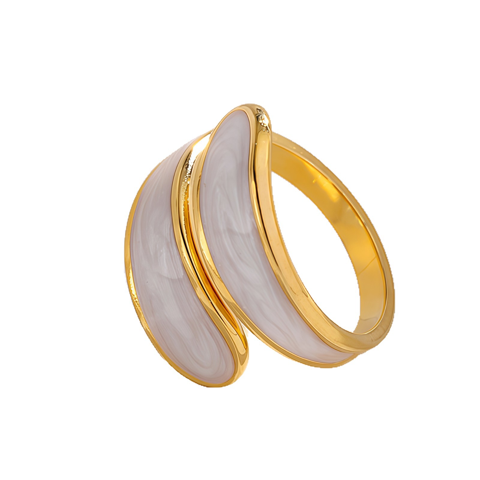 Light luxury and niche design round oil-dripping open ring, stainless steel women's index finger ring, titanium steel adjustable ring wholesale Item Picture