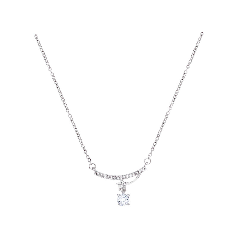 Cold and elegant star-shaped pendant titanium steel necklace for women, exquisite zircon collarbone chain, a light luxury bestseller neckchain accessory Item Picture