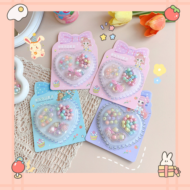 Children's DIY beading set, sweet princess bracelet, necklace, material package, toy, kindergarten gift details Picture