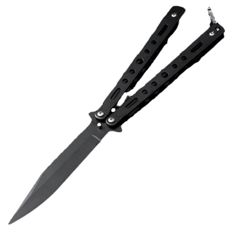 Factory direct sales of butterfly knives, training knives, practice knives, folding knives, stainless steel ornamental knives, portable hand-swinging knives without sharp edges Item Picture