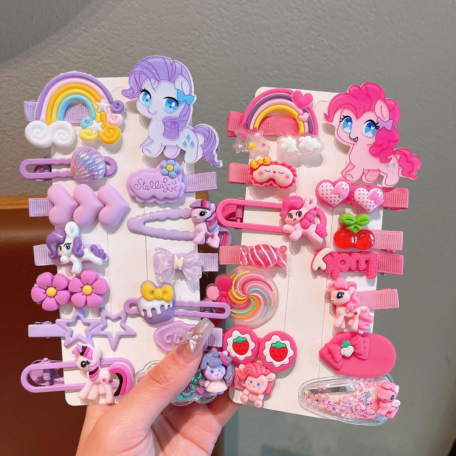 Cute little girl clips, little Pony hair clips, children's hair clips, headwear, girls' clips, super cute baby accessories full figure