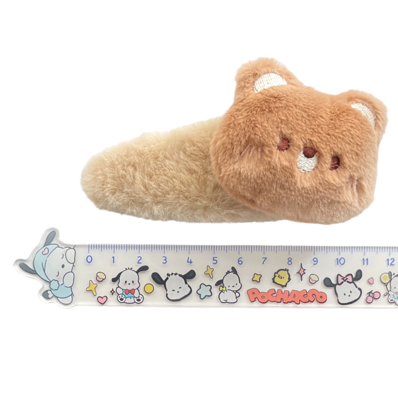 Cute plush cartoon bear and rabbit large BB clip, sweet autumn and winter girl with fluffy hair accessories, hairpins and hair clips on the side Item Picture