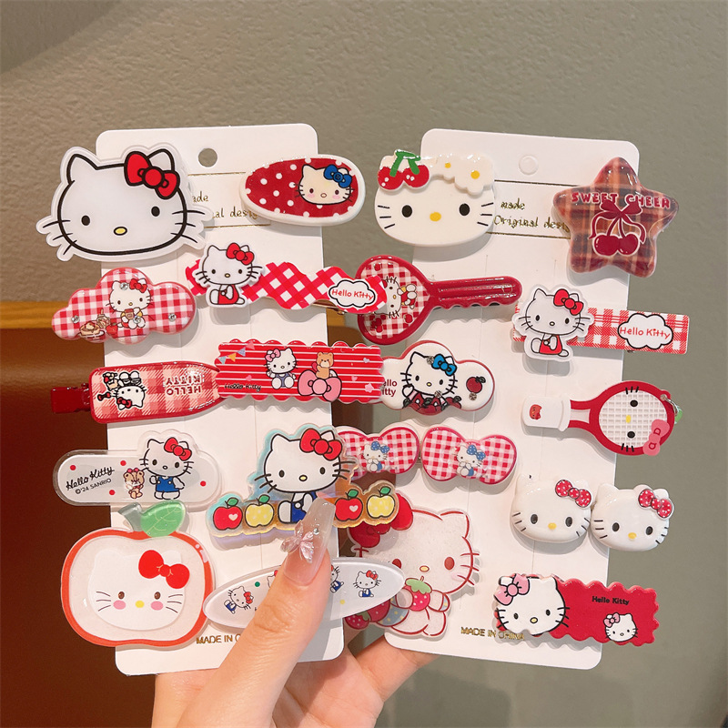 KT Cat Children's hair clips, cute headwear for girls and kids, new popular forehead hair clips, baby bangs hair accessories details Picture