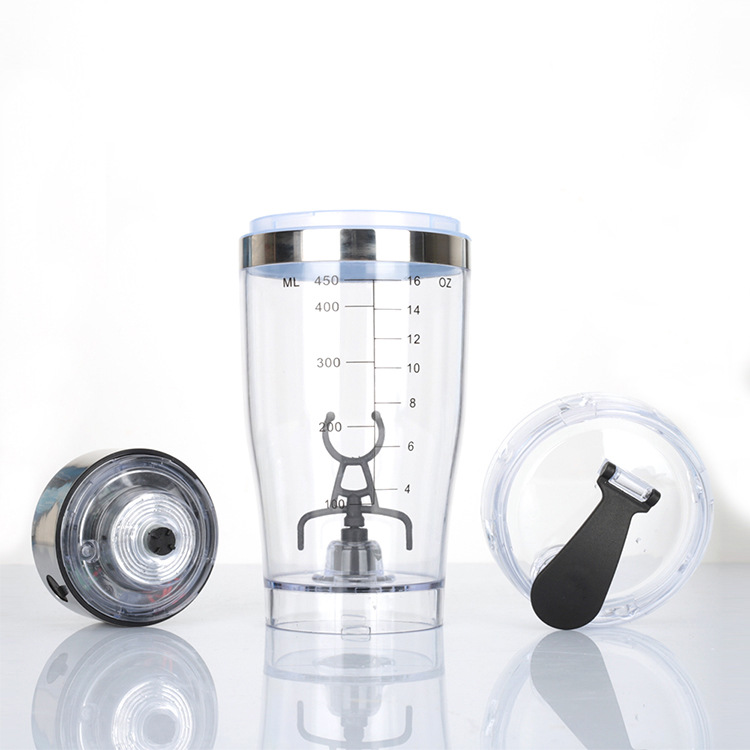 Milkshake cup, protein powder shaker cup, electric USB charging stainless steel automatic mixing cup, 450ml in stock and available for delivery Application Scenario