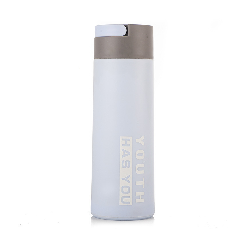 Youth Cup, double-layer heat-insulating plastic glass cup, portable and casual cup, advertising gift cup wholesale, creative glass water printing Item Picture