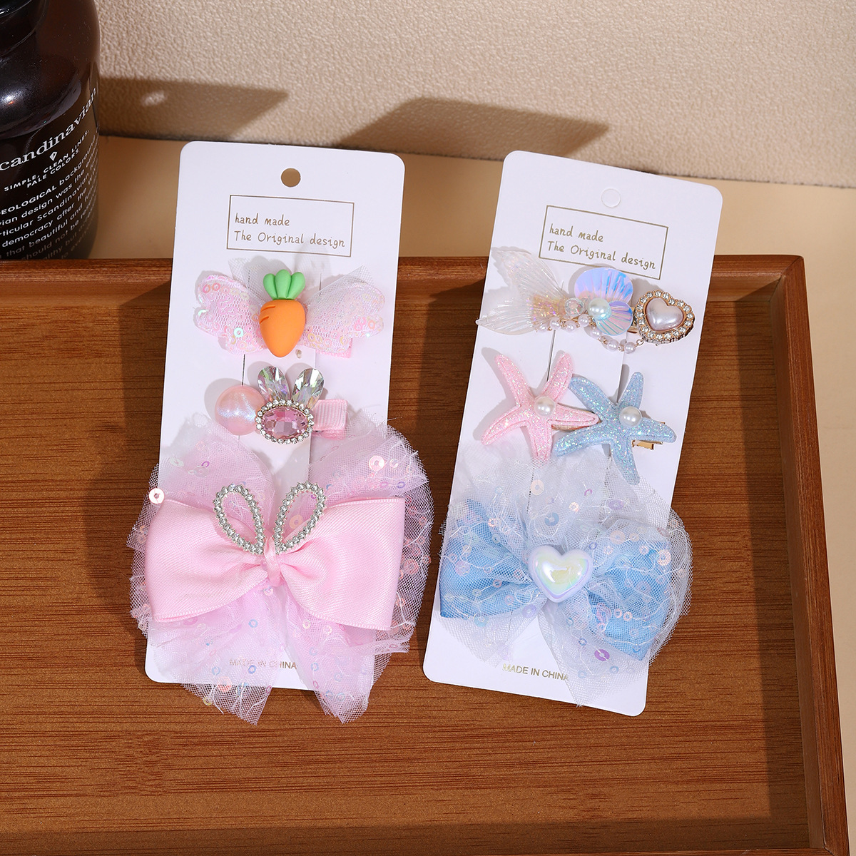 Girls' bow headwear, super fairy-like girl side bangs clip that won't damage hair, princess baby crown hair clip and hair accessory Specification drawing