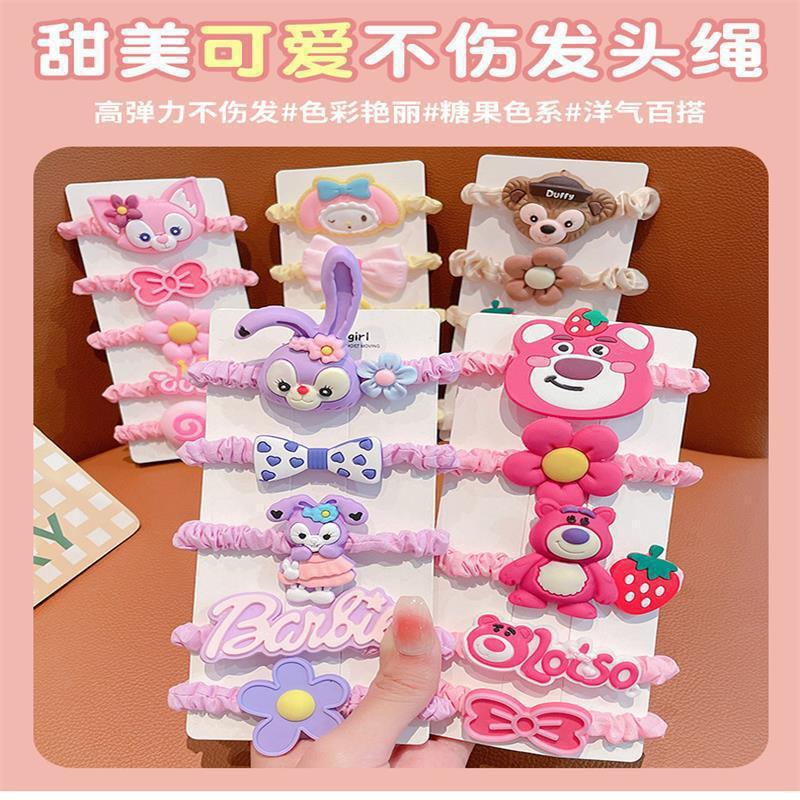 Cartoon star Dai Lu small intestine hair band, girl's handmade hair tie, high elasticity strawberry bear hair tie, high appearance level hair accessory headwear Specification drawing