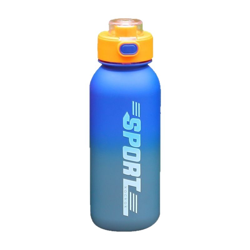 Gradient men and women outdoor fitness telescopic direct drinking straw water cup, portable 1000ml water bottle, ton ton large belly cup Item Picture
