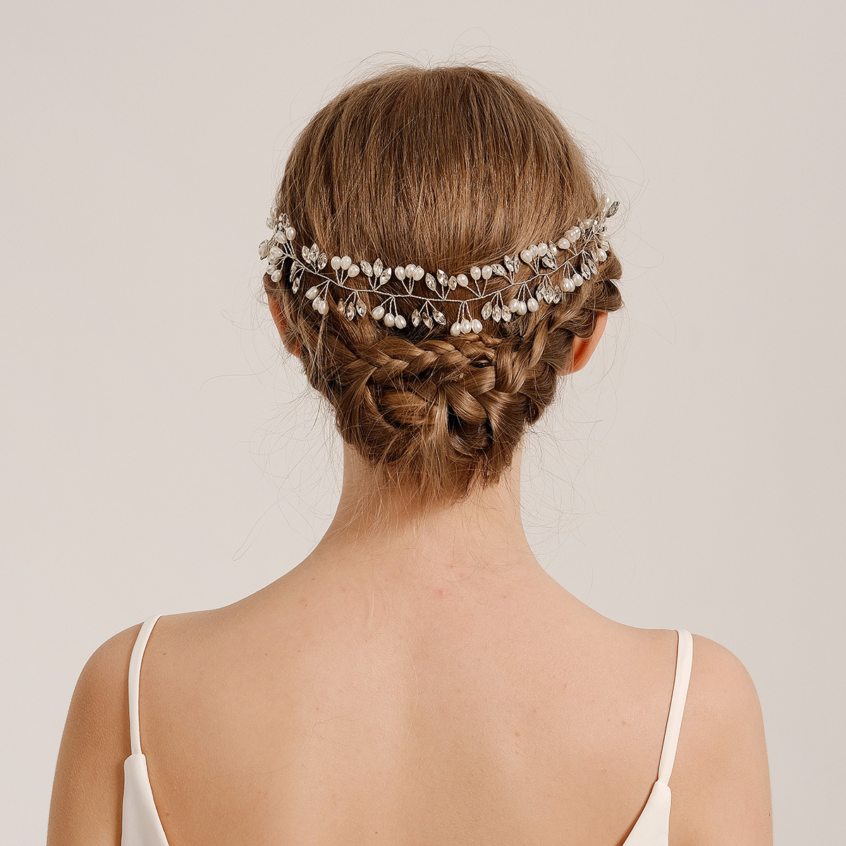 Cross-border new headwear, pearl water diamond hair comb, ancient-style photo album hair accessories, wedding hair accessories, handcrafted bride's hair comb full figure
