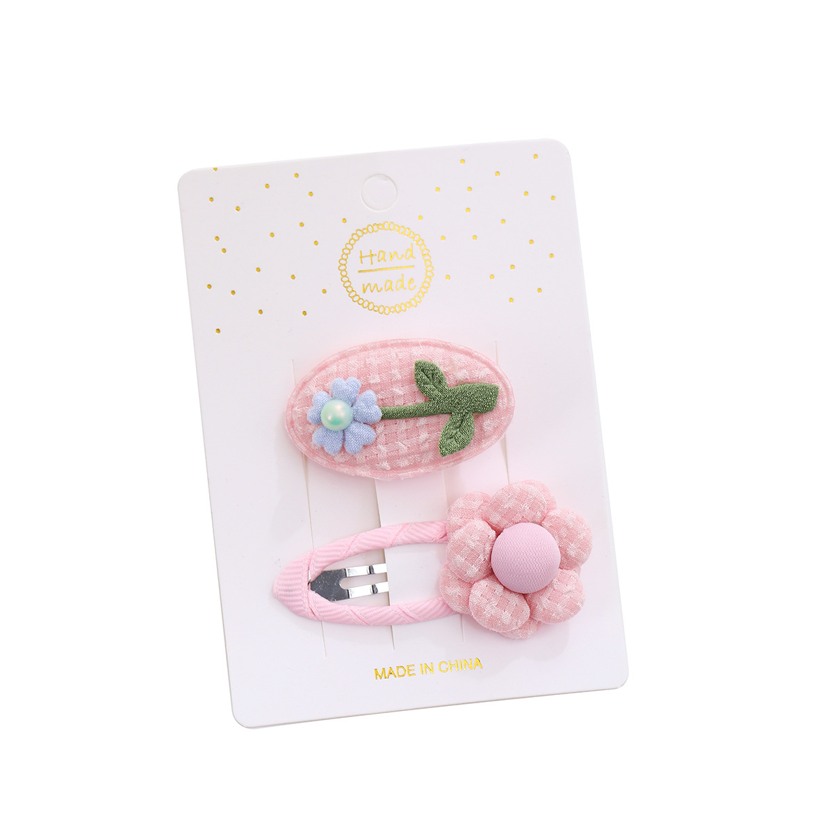 Children's flower hair clips, girls' fresh and cute hair clips, broken hair without damaging hair accessories, girls' fabric side clips, bangs clips Item Picture