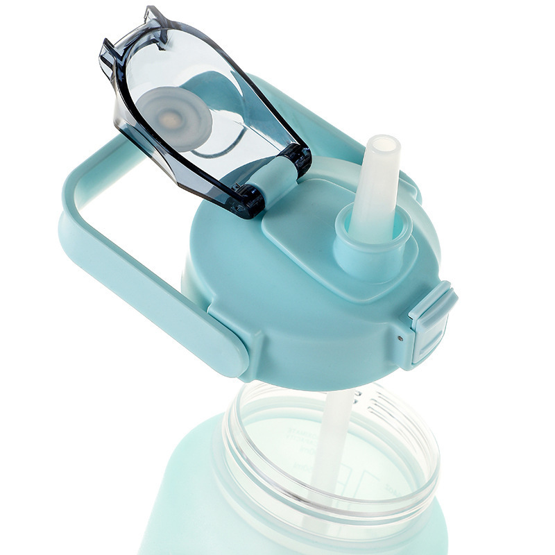 Cross-border 2000ML space cup with time scale, outdoor spray-painted gradient color water cup, large-capacity water bottle Application Scenario