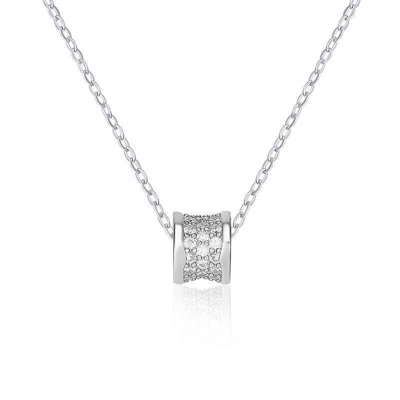 Fashionable, unique and niche design style necklace, Korean version, sweet and elegant, full diamond zircon pendant collarbone necklace wholesale for women Item Picture
