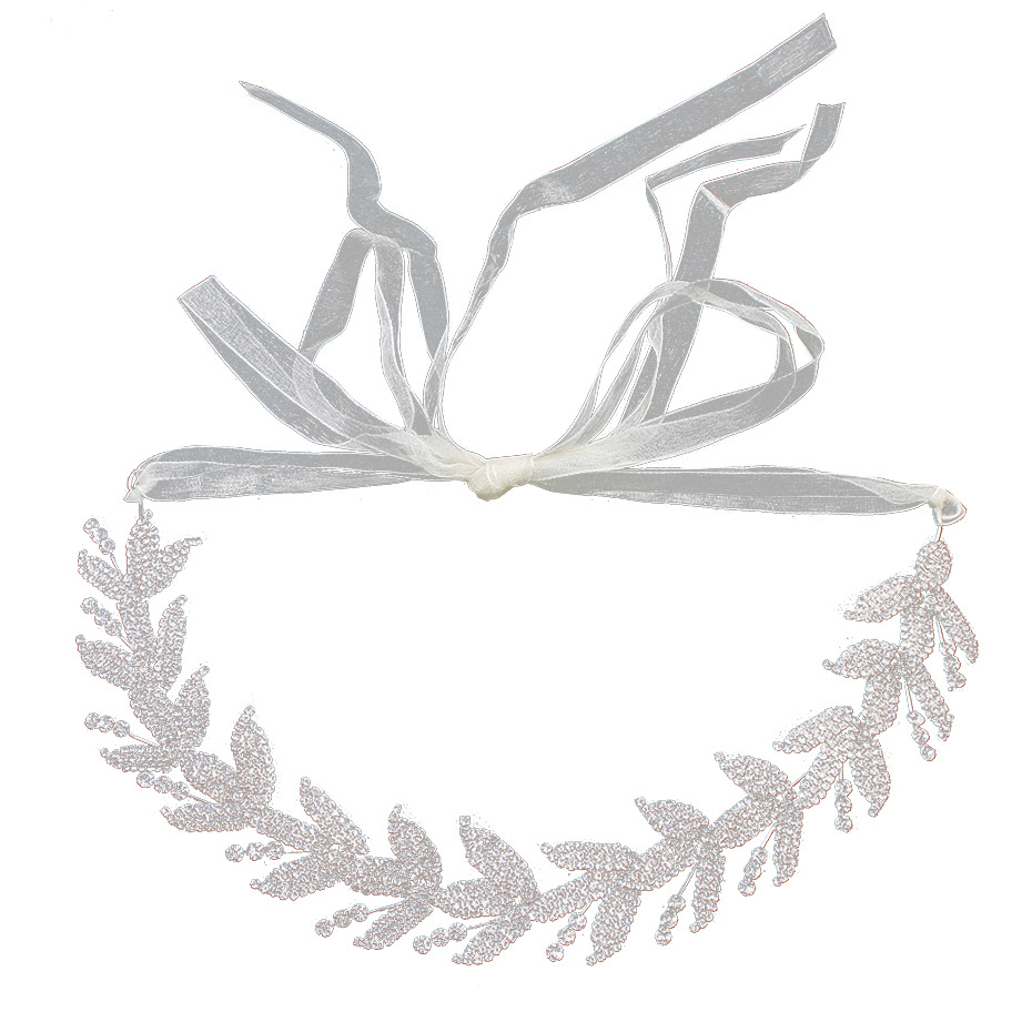 New high-end bride headwear from Europe and America, luxurious rhinestone leaf bride hairband, women's banquet wedding dress and evening gown hair accessories Item Picture