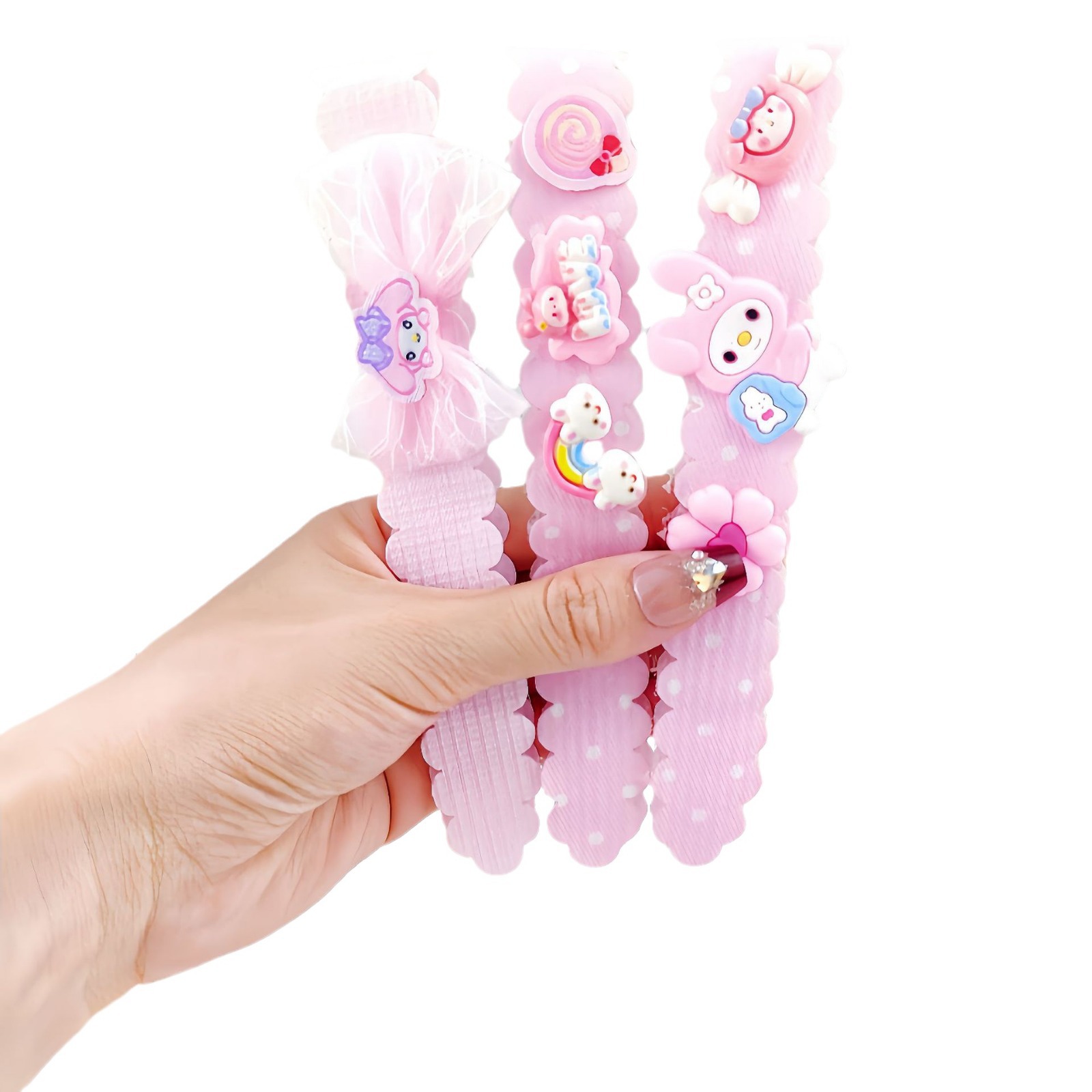 New Kuromi Velcro hair accessory for children, Korean version of the popular bangs, small hair patches, cartoon hair bands and headwear for girls Item Picture