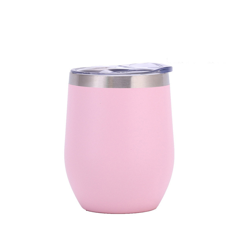 12oz eggshell cup factory direct supply, egg U-shaped cup, 304 stainless steel insulated cup, red wine glass, large-bellied cup wholesale Item Picture