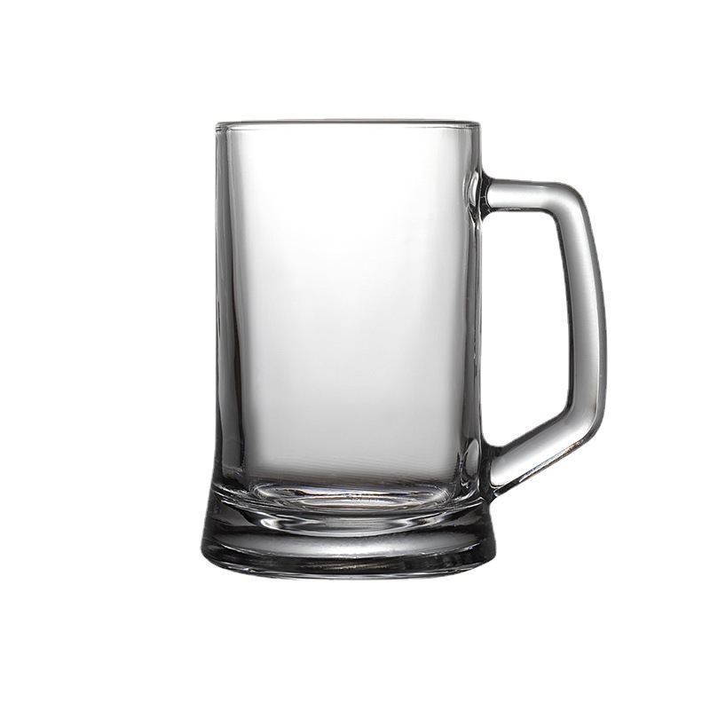 Green apple glass handle cups, water cups, beer mugs, draft beer cups, juice cups, beverage cups, glass cups wholesale with logo printing Item Picture