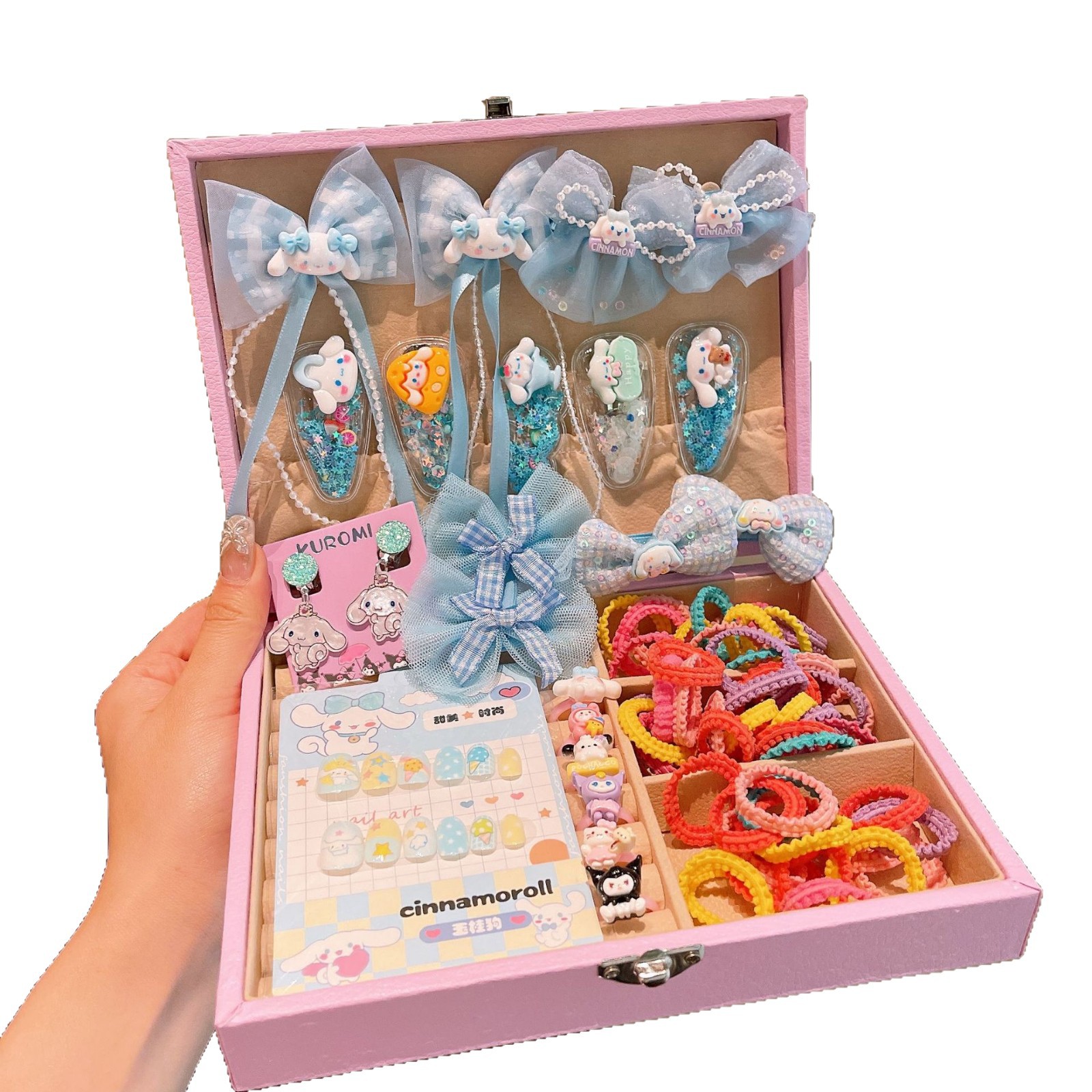 High-end children's hair accessory gift box set, girls' headwear jewelry box, princess bow for girls, exquisite birthday gift Item Picture