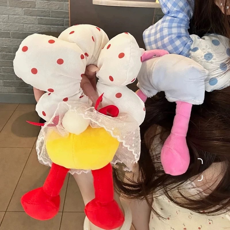 Creative Mickey Mouse red new flower-shaped large intestine hair band for women autumn and winter, cute Mickey Mouse hair band Specification drawing