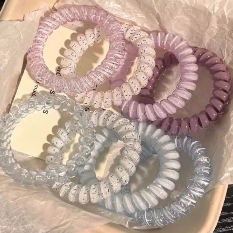 Versatile telephone line hair tie, fresh and elegant in summer, simple yet high-quality, cute ponytail tie with high elasticity details Picture