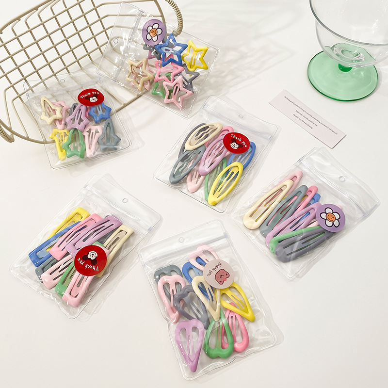 The new five-pointed star water drop children's hairpin headwear, cute girl bangs, broken hair, BB hairpin and baby hairpin Specification drawing