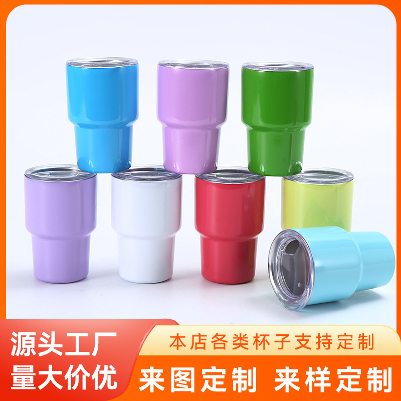 Enlong Amazon's best-selling 2oz car cup, stainless steel insulated cup, macaron-colored straw cup, mini spirits cup full figure