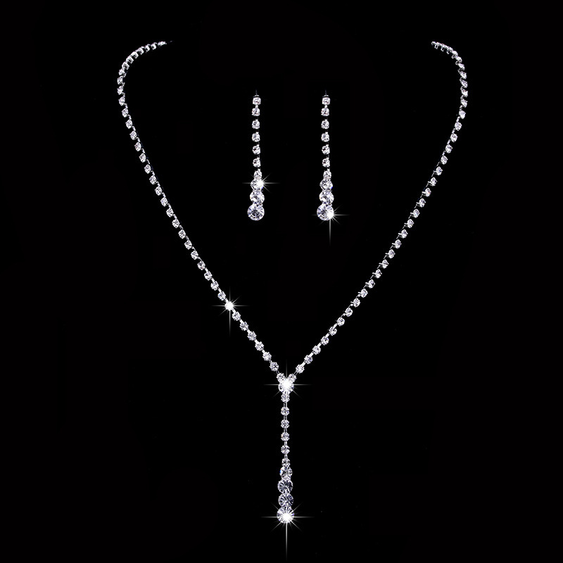 Jianla Accessories Factory directly supplies fashionable and high-end wedding photography accessories, earrings, necklaces and sets N6365 details Picture