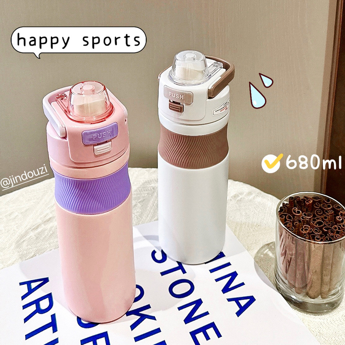 Wholesale of simple 316 stainless steel insulated cups with high appearance standards, double-drinking straw cups, portable sports outdoor couple water cups full figure